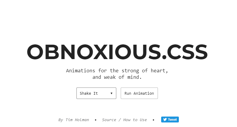 CSS Animation Libraries - Obnoxious CSS