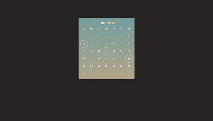 CSS Calendars - Calendar Mock (CSS Only)