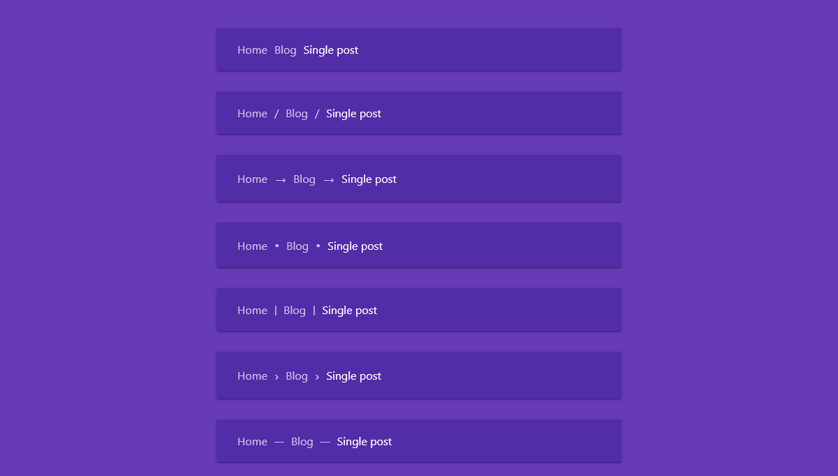 CSS Breadcrumbs - Breadcrumb with CSS Custom Properties as API