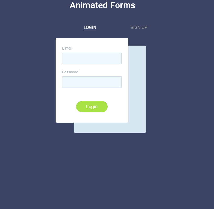 CSS Login / Registration Forms - Animated Form