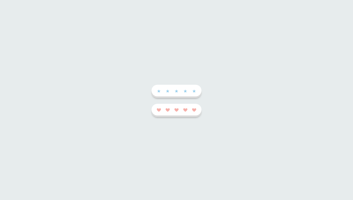 CSS Star Ratings - stars & heart rating 