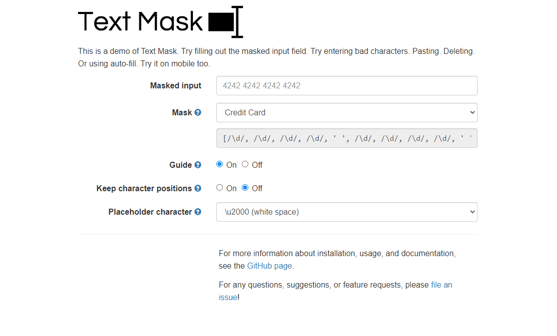React Input Text - Text Mask