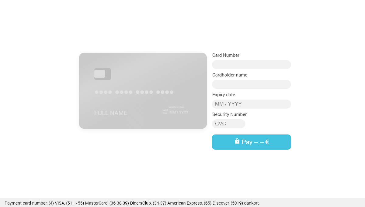 CSS Forms - Payment card checkout