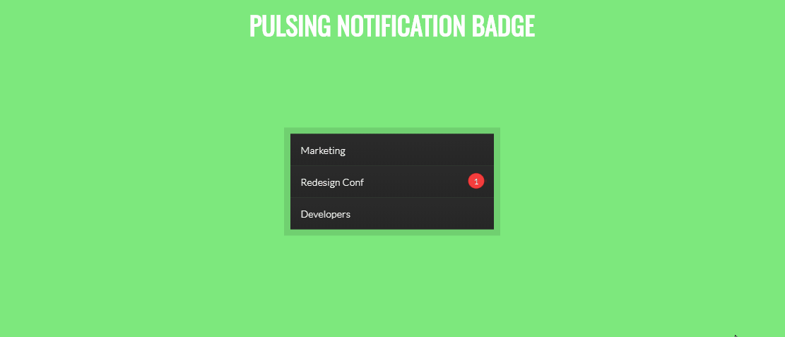 CSS Notifications - Pulsing Notification