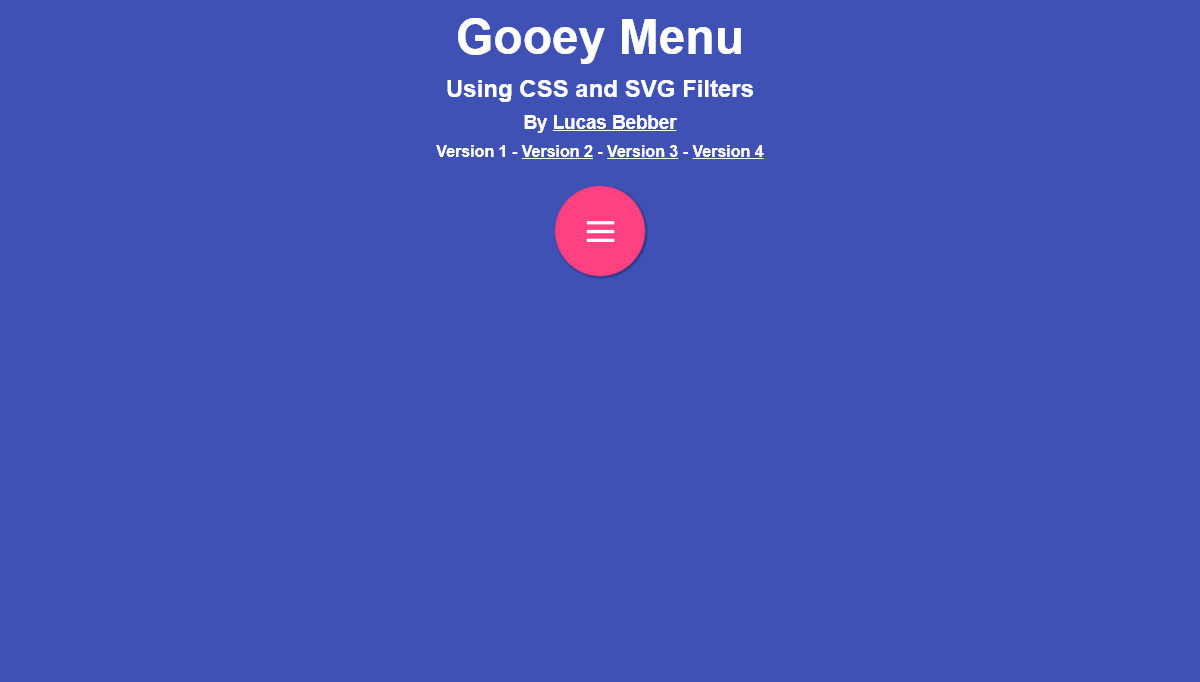 CSS Circle Menus - Gooey Menu