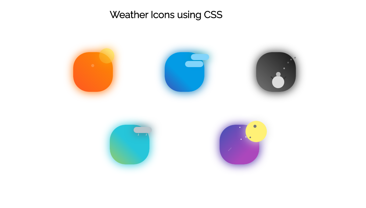 CSS Weather Icons - Animated Weather Icons(Pure CSS)