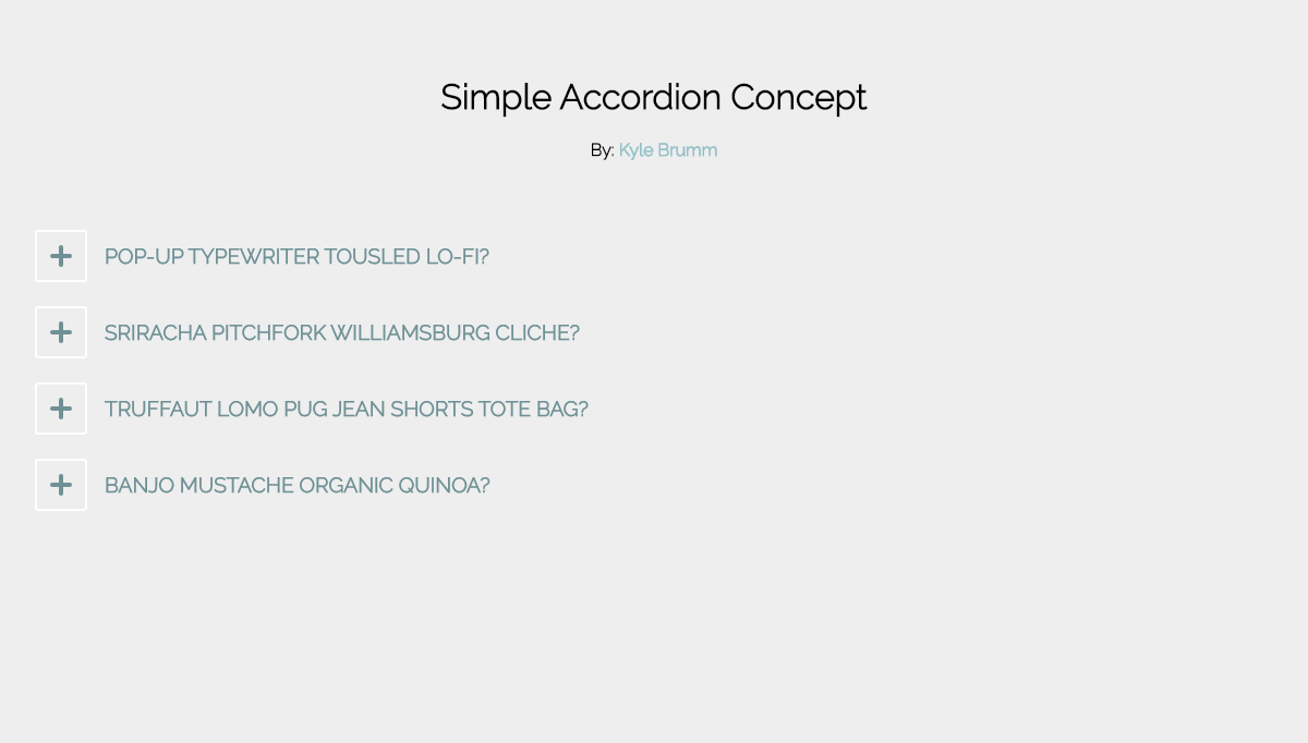 CSS Accordions - Simple Accordion Concept