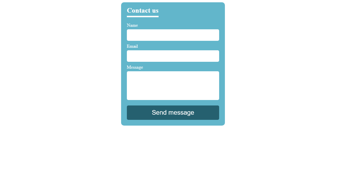 CSS Contact Forms - Blue Hovering Contact Form CSS