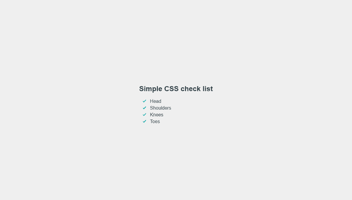 CSS Lists - Simple CSS check list