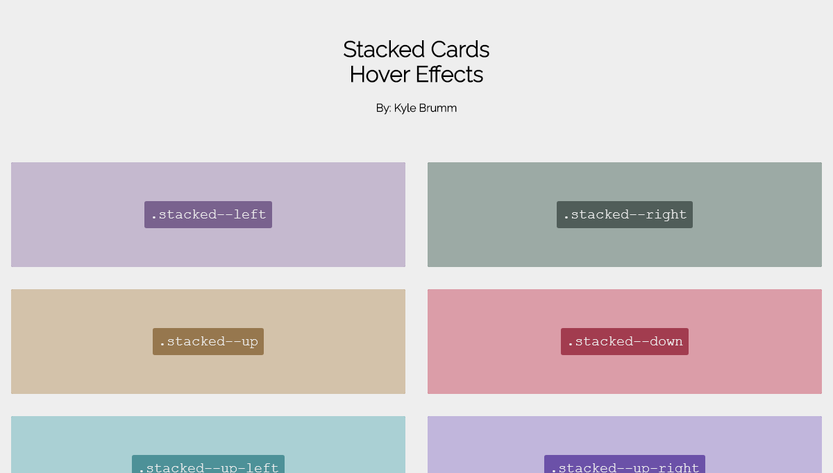 CSS Cards - Stacked Cards Hover Effects