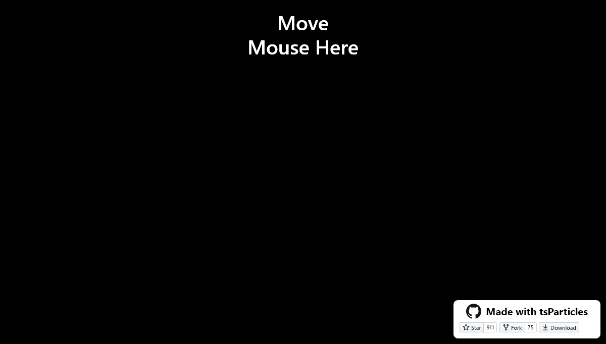 CSS Particle Backgrounds - tsParticles mouse trail unveiling background