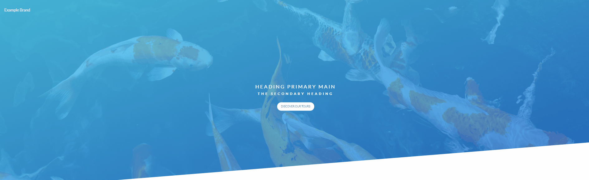 CSS Headers and Footers - Header for landing page using clip path.