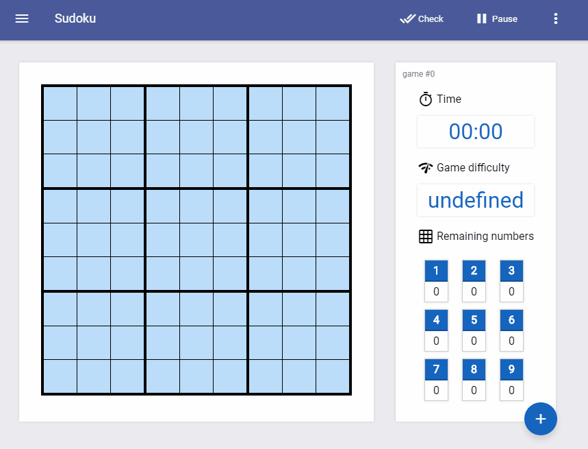 JavaScript Sudoku Games - Sudoku With Material Design