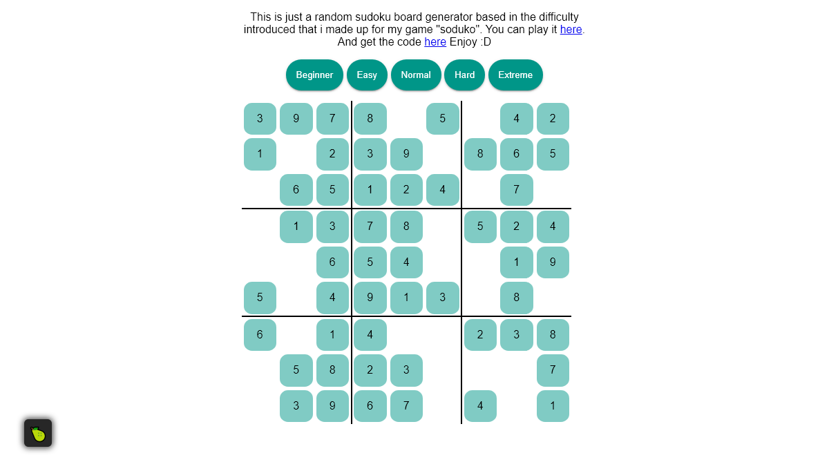 JavaScript Sudoku Games - Random sudoku board generator