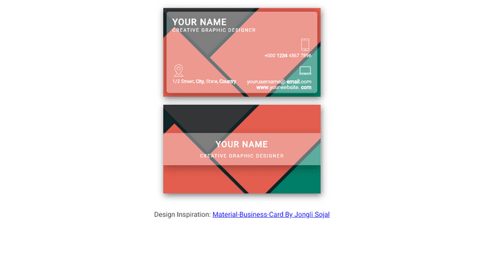 CSS Business Cards - CSS Grid : Business Card