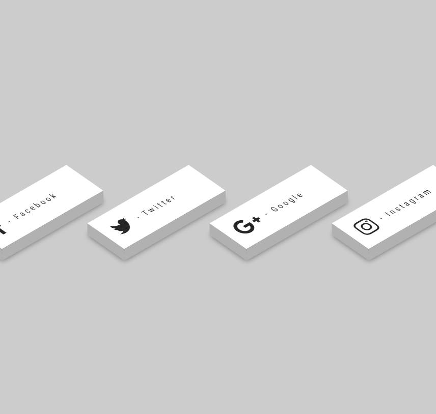 CSS Social Media Icons - 3D - CSS Social Tiles