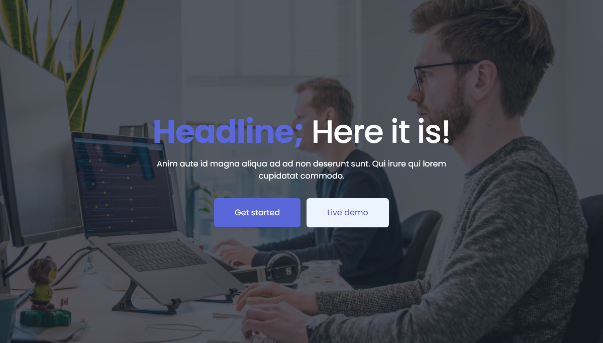 CSS Headers and Footers - Hero Section Pure TailwindCSS 2nd