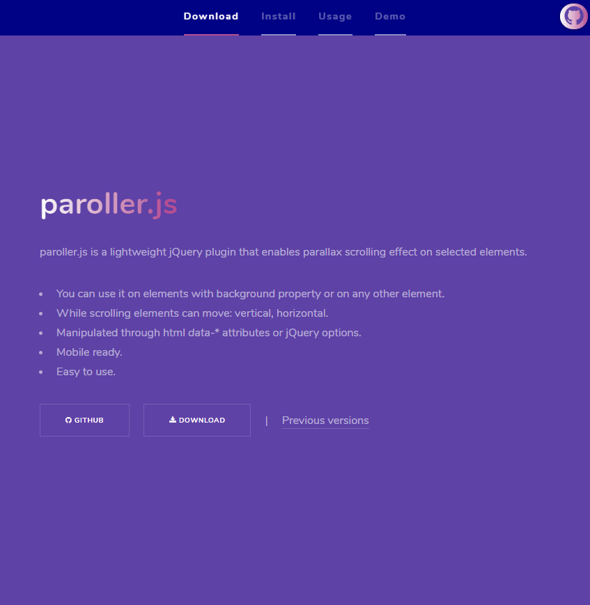 jQuery Parallax - Paroller.js