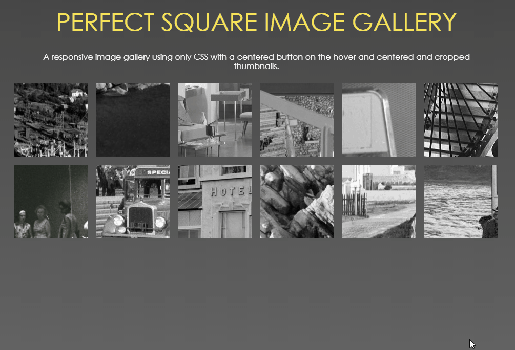 CSS Thumbnails - Pure CSS perfect square thumbnails gallery