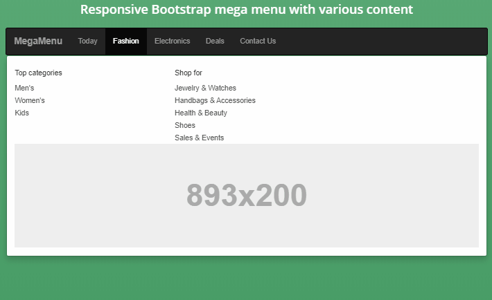 jQuery Mega Menus