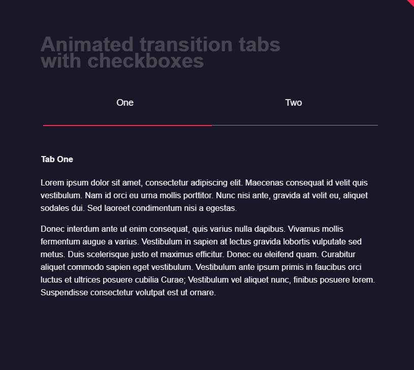 CSS Tabs - Tabs. Pitaya CSS