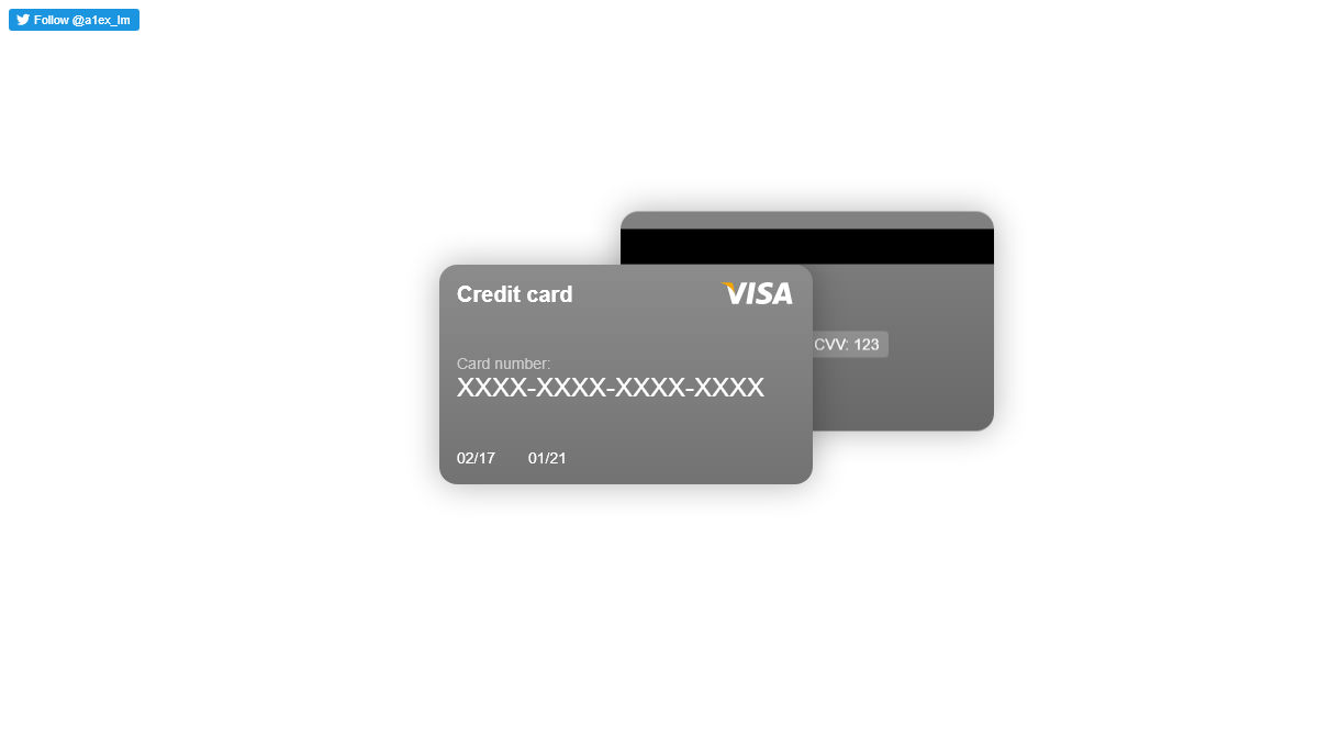 CSS Credit Cards - Gray CSS Credit Card