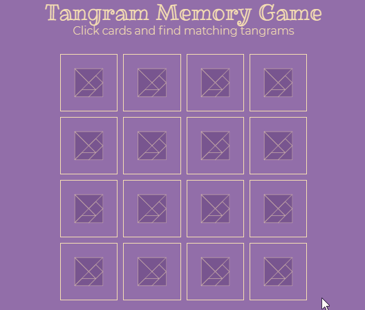 JavaScript Memory Games - Tangram JS Memory Game