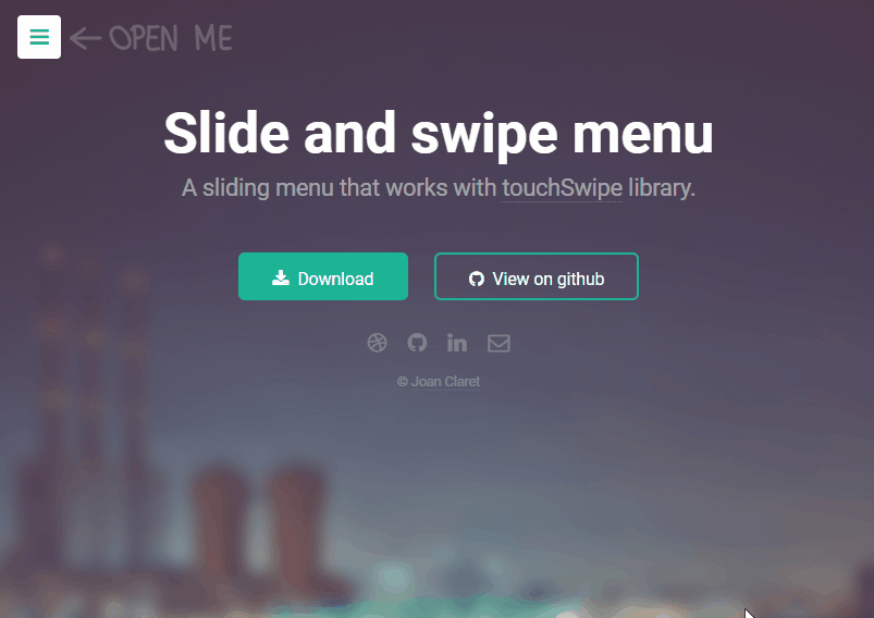 jQuery Menus - Slide And Swipe Menu