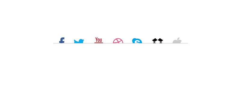 CSS Social Media Icons - Social Media icon reveal with transition