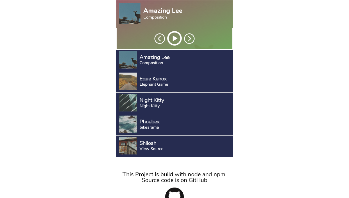 React Music Players - Simple React.js Music Player