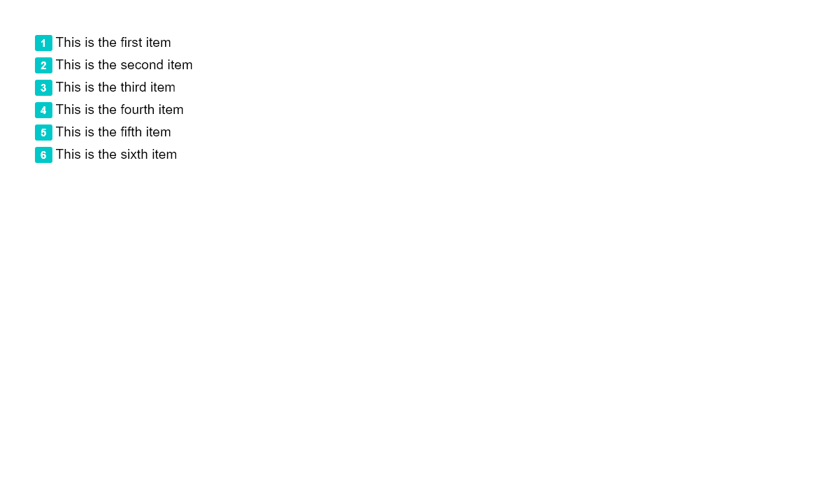 CSS Lists - Custom List Numbers