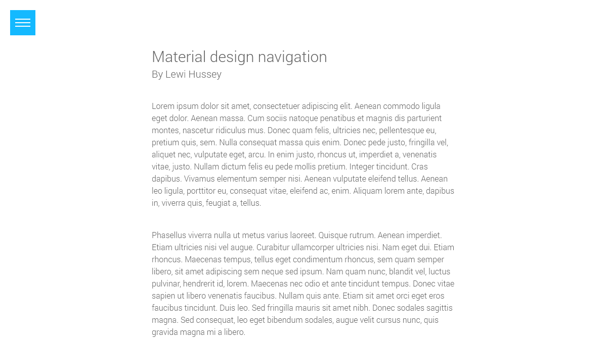 CSS Menu - Material design navigation