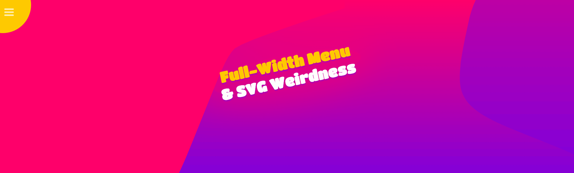 CSS Fullscreen Menus - Full width menu & SVG animation