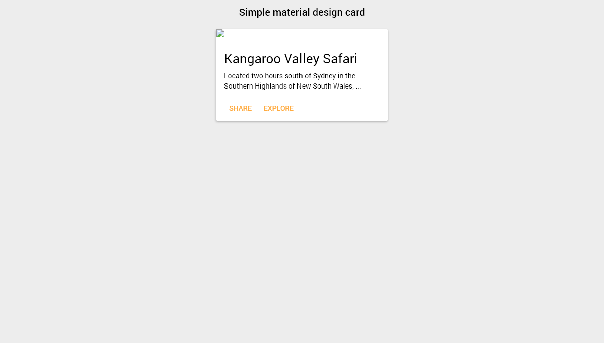 CSS Material Design Cards - Material Design CSS Card