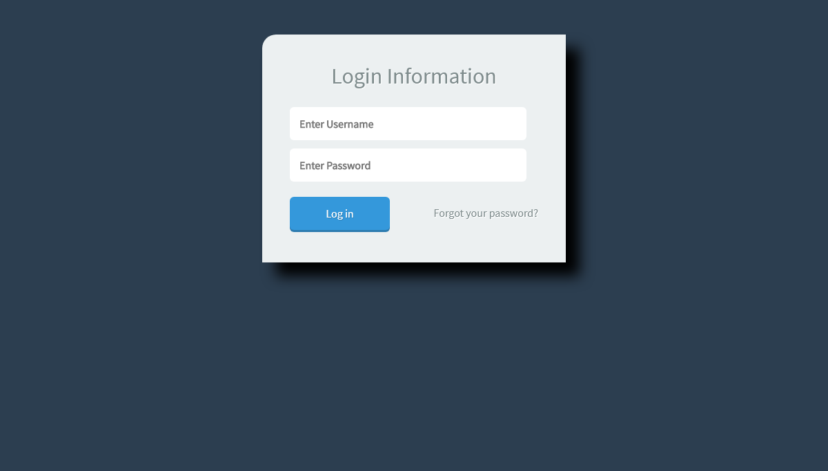 CSS Login / Registration Forms - Hovering CSS Login Form