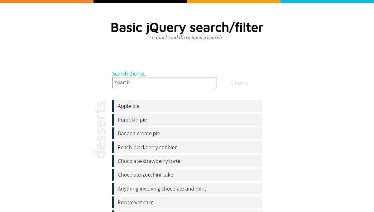 jQuery Search Boxes - Mini-search filter