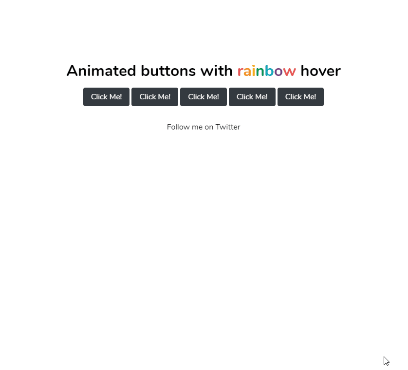 CSS Button Hover Effects - Animated Button With Rainbow Hover