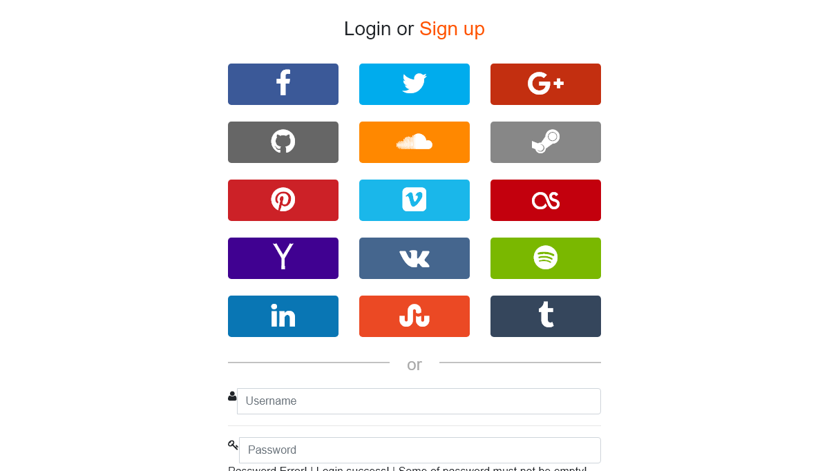 Bootstrap Login Forms - Login With 15 Social Buttons (Bootstrap 4 Version)