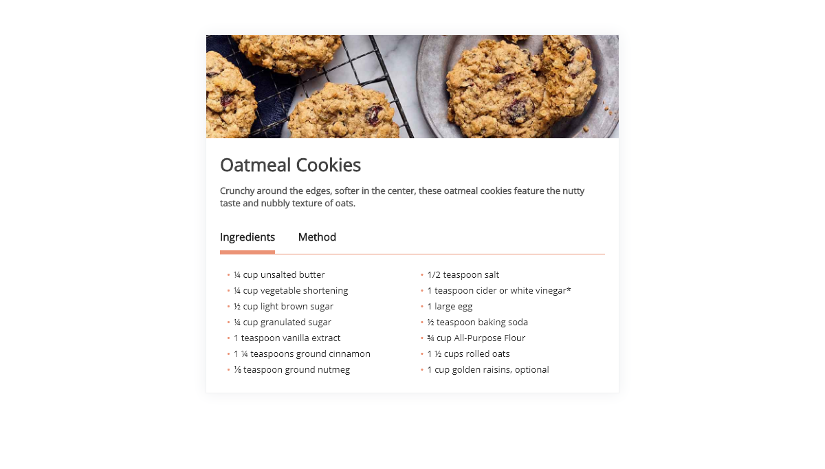 CSS Recipe Cards - Responsive recipe card