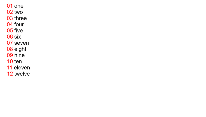 CSS Lists - CSS ordered list with leading zero