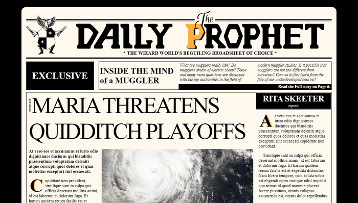 CSS Magazine Layouts - Red Onion's: The Daily Prophet