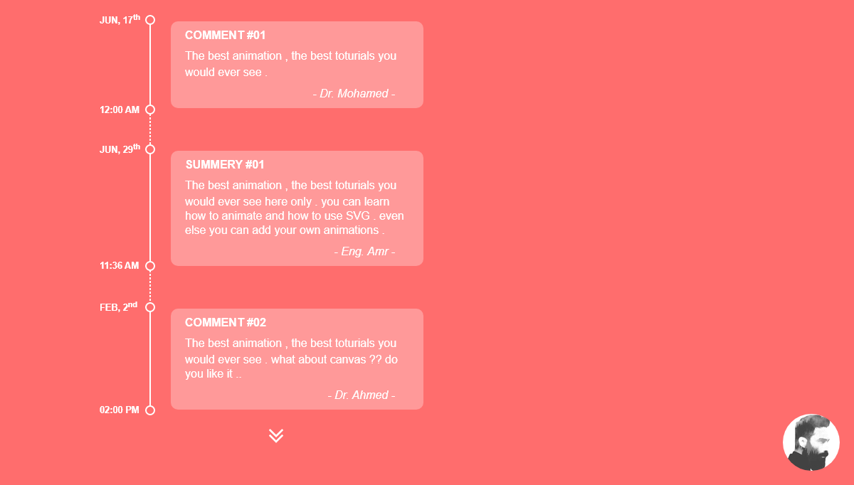 CSS Timelines - Advanced TimeLine : HTML / CSS / JavaScript