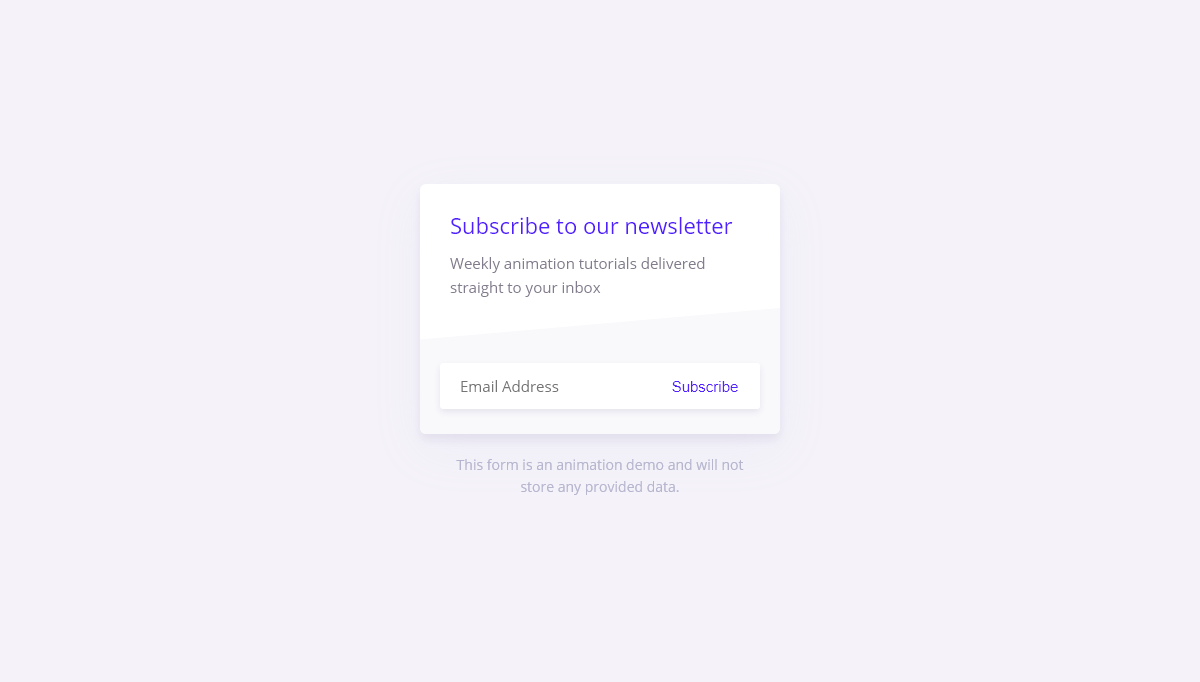jQuery Forms - Subscribe animation