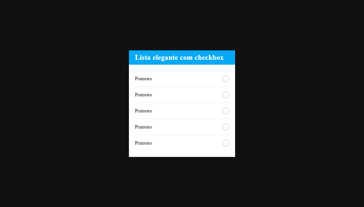 Checkboxes CSS - Lista elegante com checkbox