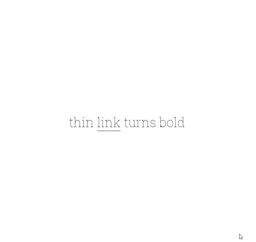 CSS Link Hover Effects - Animated font weight on hover