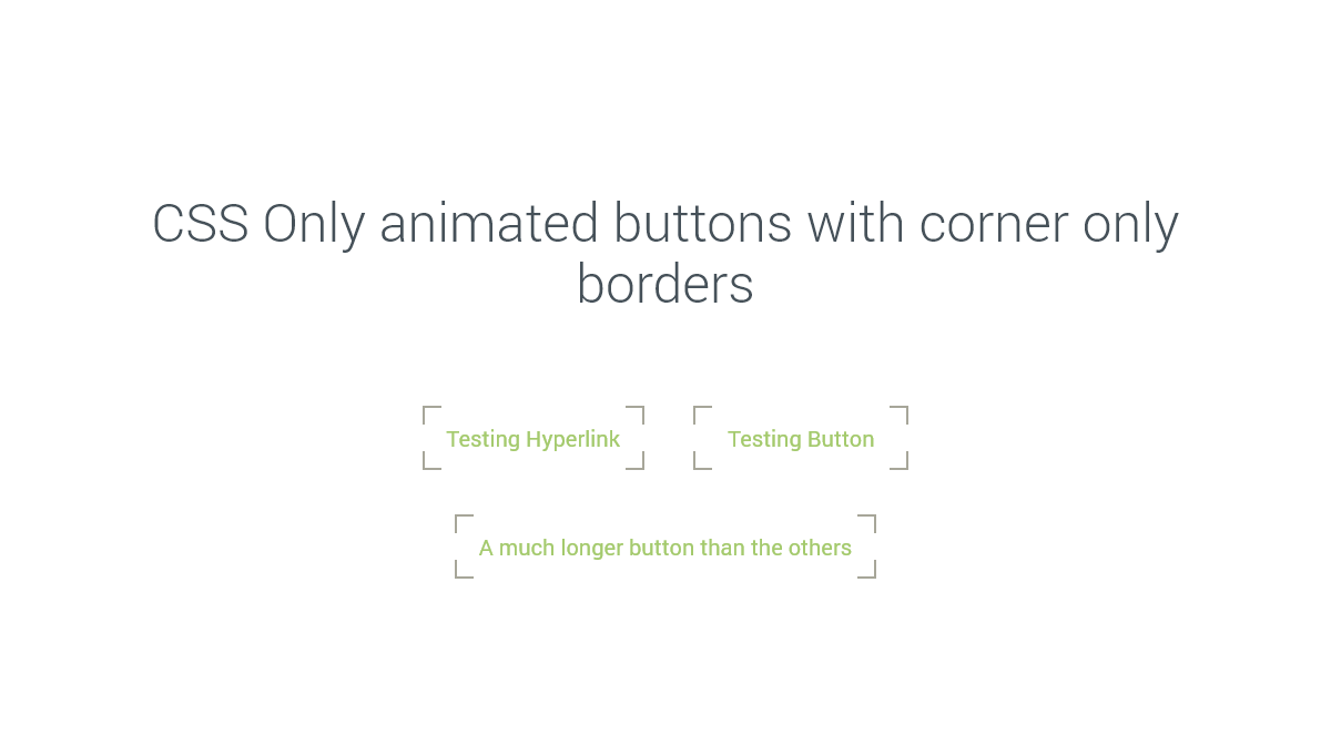 CSS Corners - CSS only animated button with corner only borders