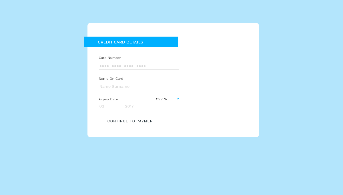 CSS Forms - #codevember Credit Card Checkout