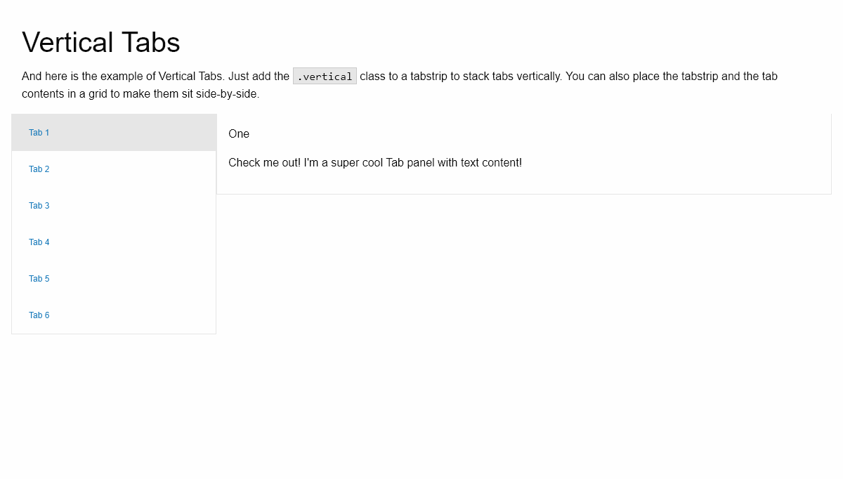 JavaScript Tabs - Foundation - Vertical Tabs (CSS/flex Example)