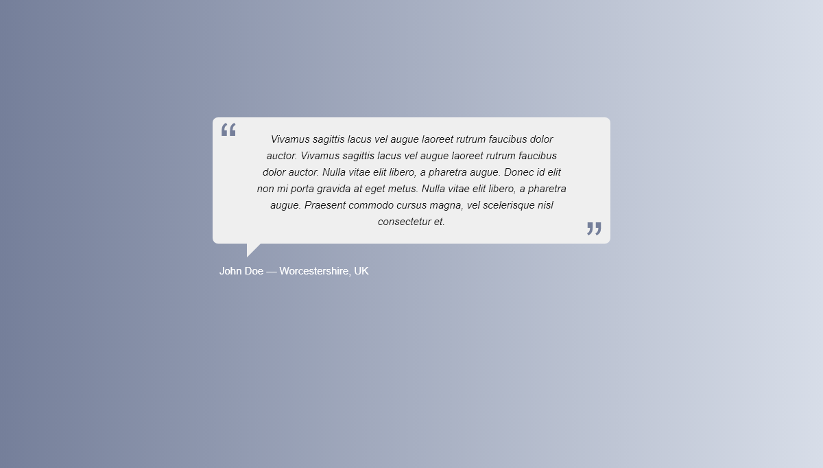 CSS Speech Bubbles - Responsive Testimonial Quote Bubble (CSS)
