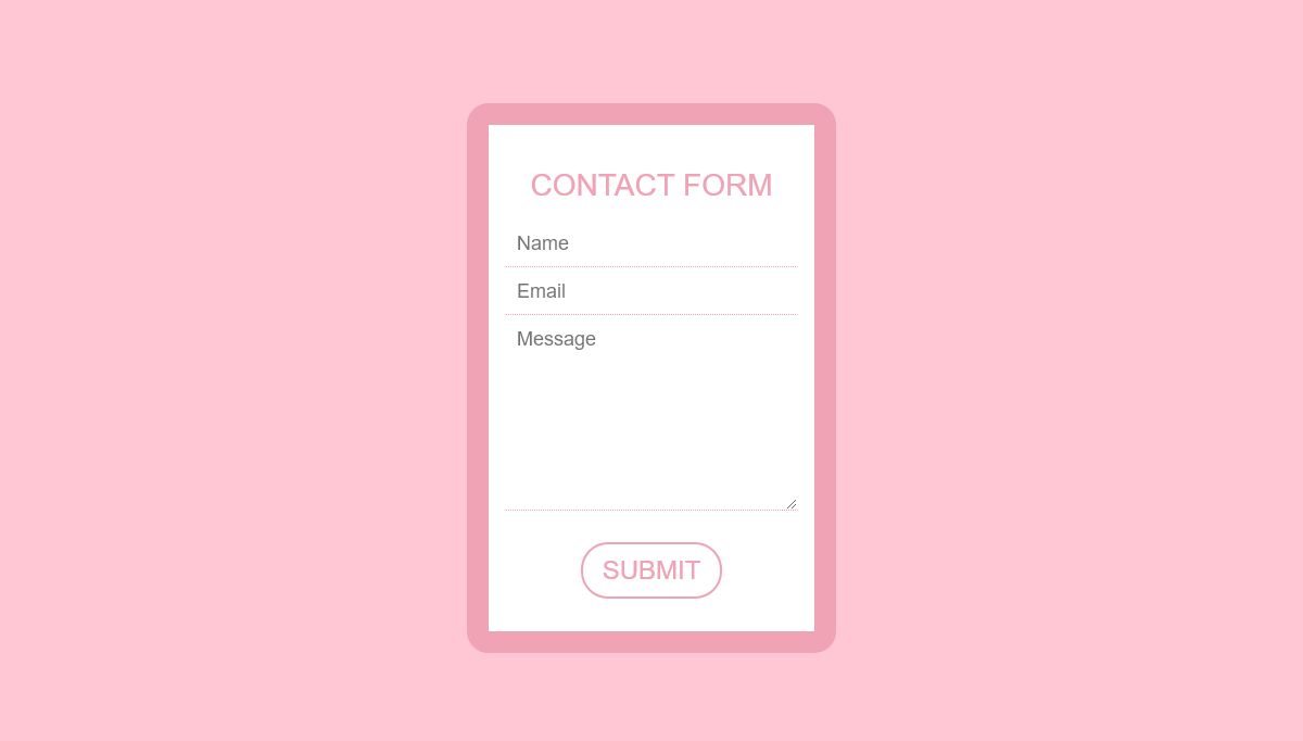 CSS Contact Forms - Pinkie Contact Form